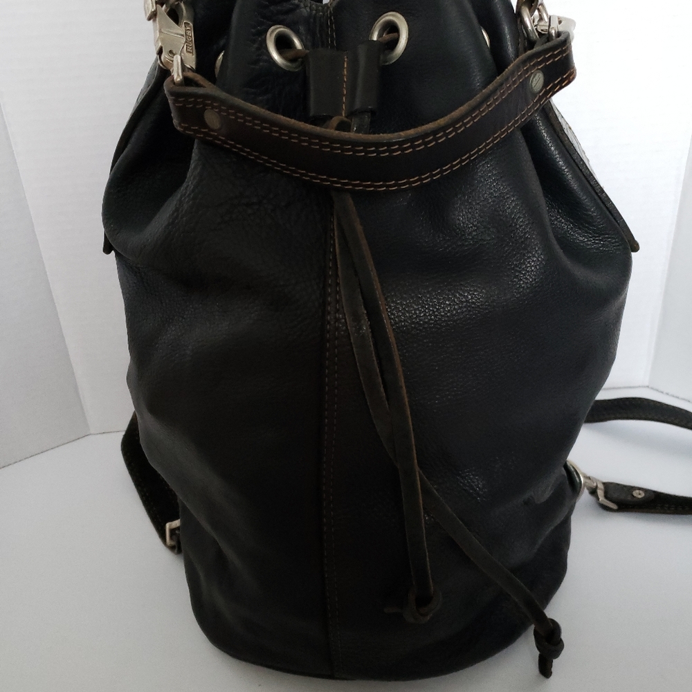 Vintage Rugby leather backpack